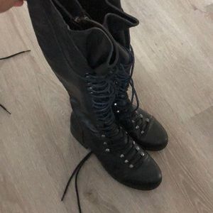 Black knee high boots